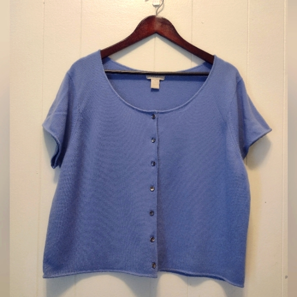 J Jill 100% Cashmere Button Up Sweater Cardigan Size XL